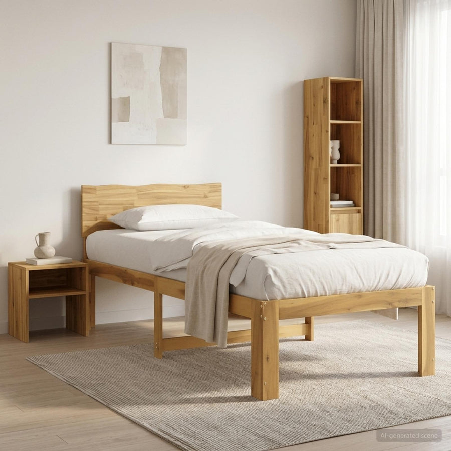 Eenpersoonsbed met hoofdbord ROSTOCK Wit 90 x 200 cm