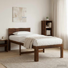 Eenpersoonsbed 100x200 cm massief acaciahout donkerbruin