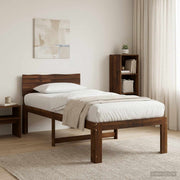 Eenpersoonsbed 100x200 cm massief acaciahout donkerbruin