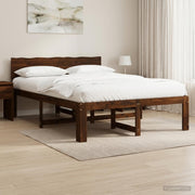 Tweepersoonsbed 140x200 cm massief acaciahout donkerbruin