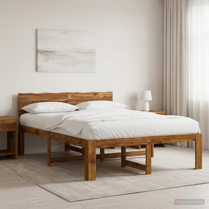 Tweepersoonsbed met hoofdeinde ROSTOCK Naturel 140 x 200 cm