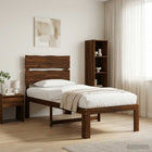 Eenpersoonsbed massief acaciahout donkerbruin 75x190 cm