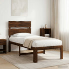Eenpersoonsbed 90x190 cm massief acaciahout donkerbruin
