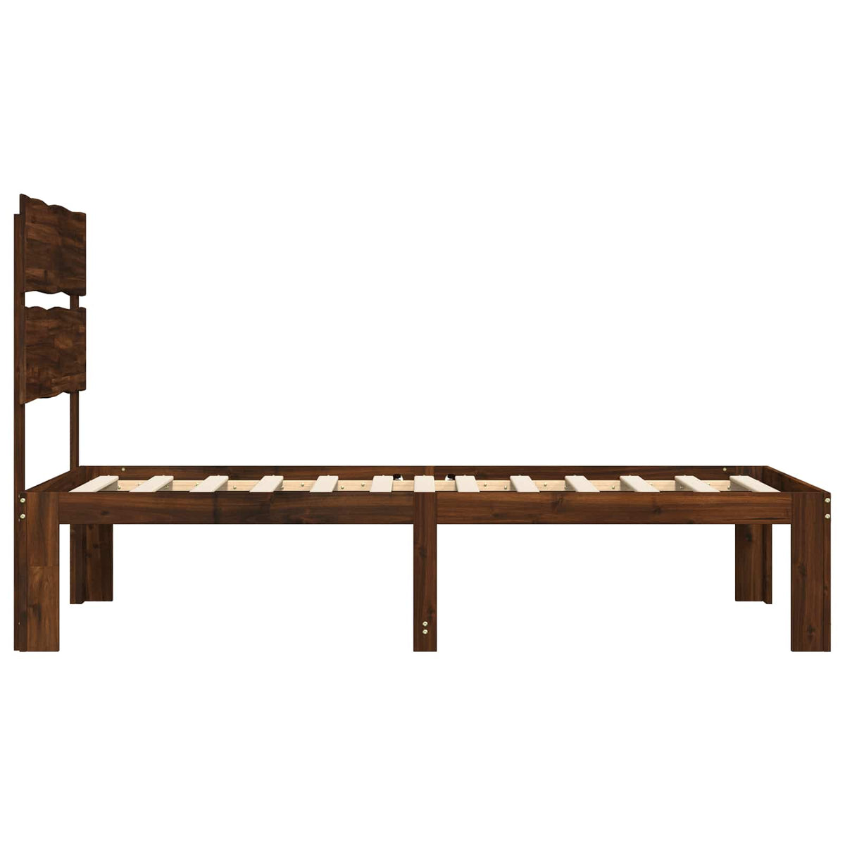 Eenpersoonsbed met hoofdbord ROSTOCK Donkerbruin 90 x 190 cm