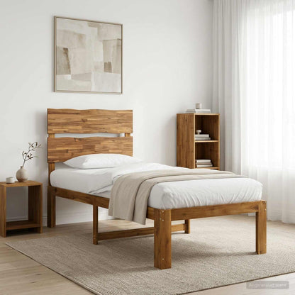 Eenpersoonsbed met hoofdbord ROSTOCK Naturel 90 x 190 cm