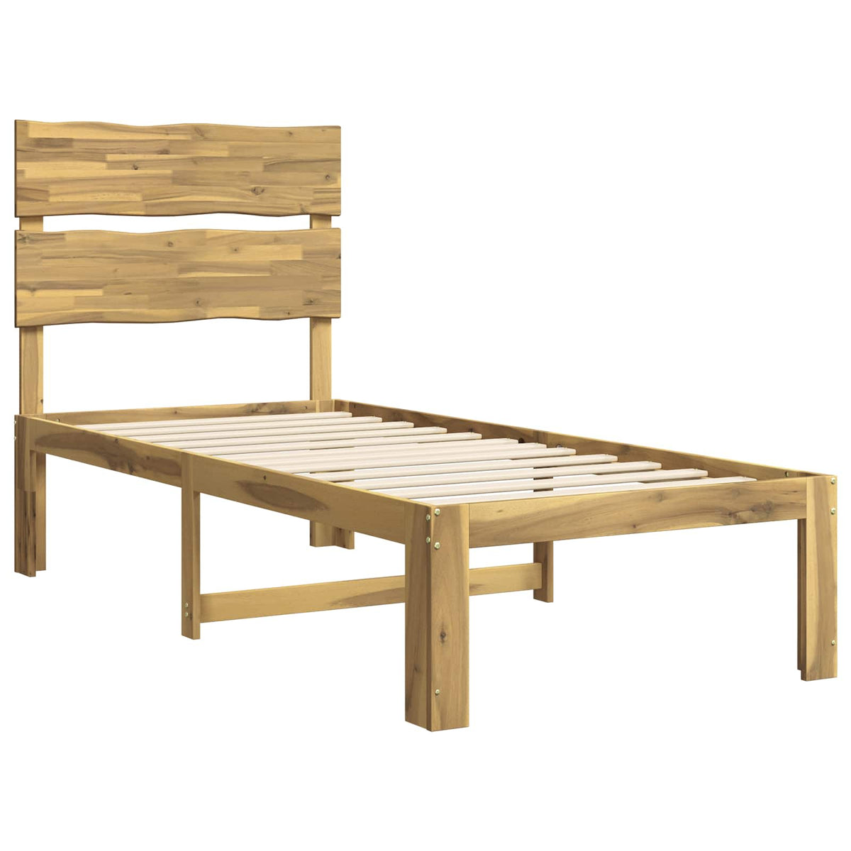 Eenpersoonsbed met hoofdbord ROSTOCK Wit 90 x 190 cm