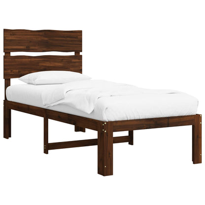 Eenpersoonsbed met hoofdbord ROSTOCK Donkerbruin 90 x 200 cm