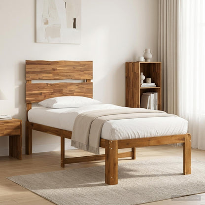 Eenpersoonsbed met hoofdbord ROSTOCK Naturel 90 x 200 cm