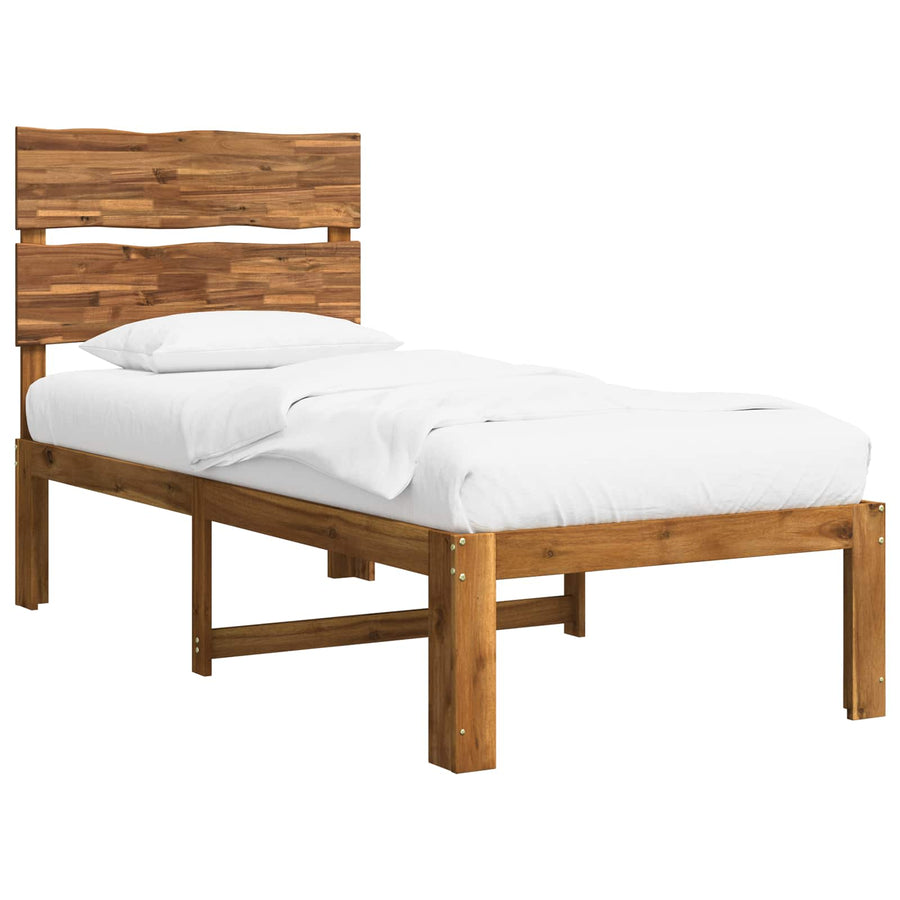 Eenpersoonsbed met hoofdbord ROSTOCK Naturel 90 x 200 cm