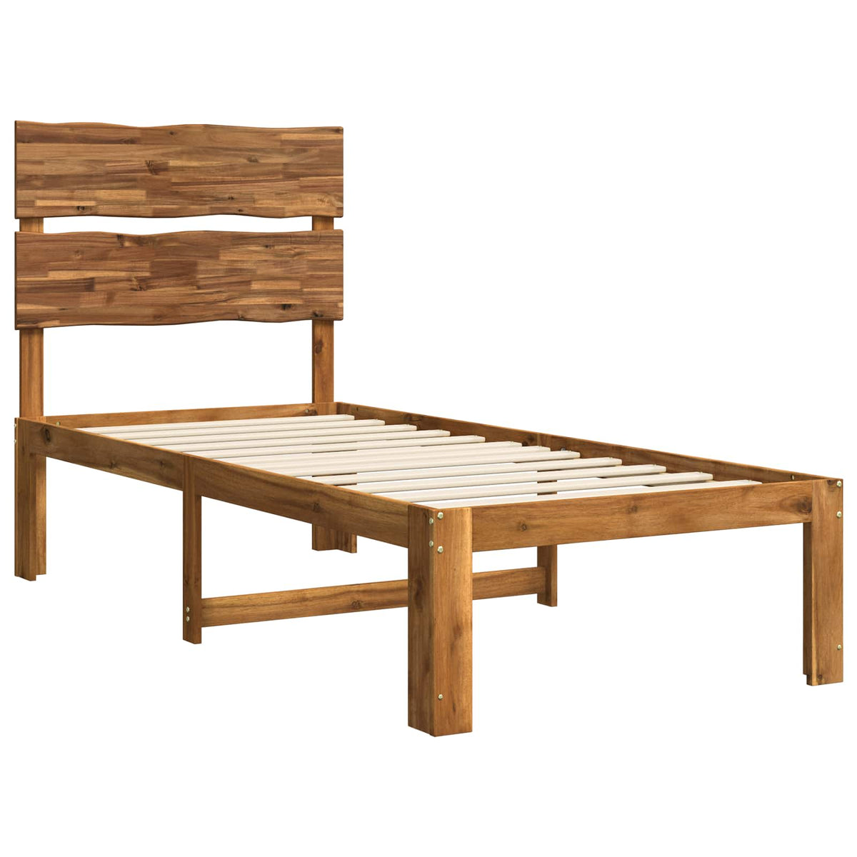 Eenpersoonsbed met hoofdbord ROSTOCK Naturel 90 x 200 cm