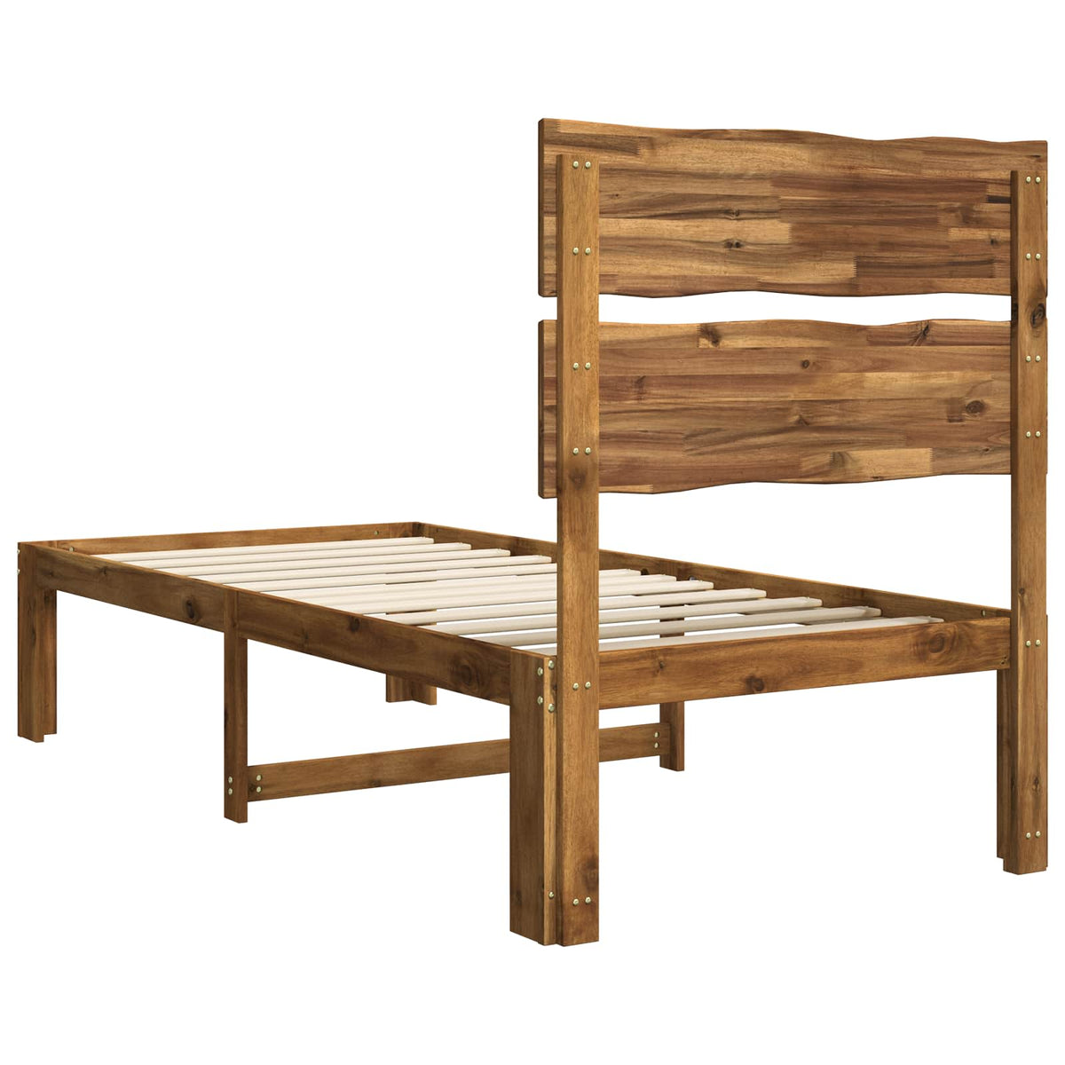 Eenpersoonsbed met hoofdbord ROSTOCK Naturel 90 x 200 cm