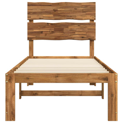 Eenpersoonsbed met hoofdbord ROSTOCK Naturel 90 x 200 cm