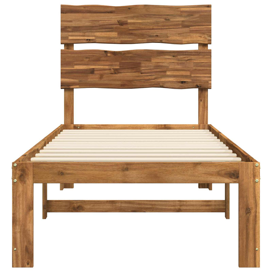 Eenpersoonsbed met hoofdbord ROSTOCK Naturel 90 x 200 cm