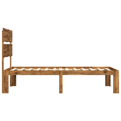 Eenpersoonsbed met hoofdbord ROSTOCK Naturel 90 x 200 cm