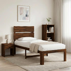 Eenpersoonsbed 100x200 cm massief acaciahout donkerbruin