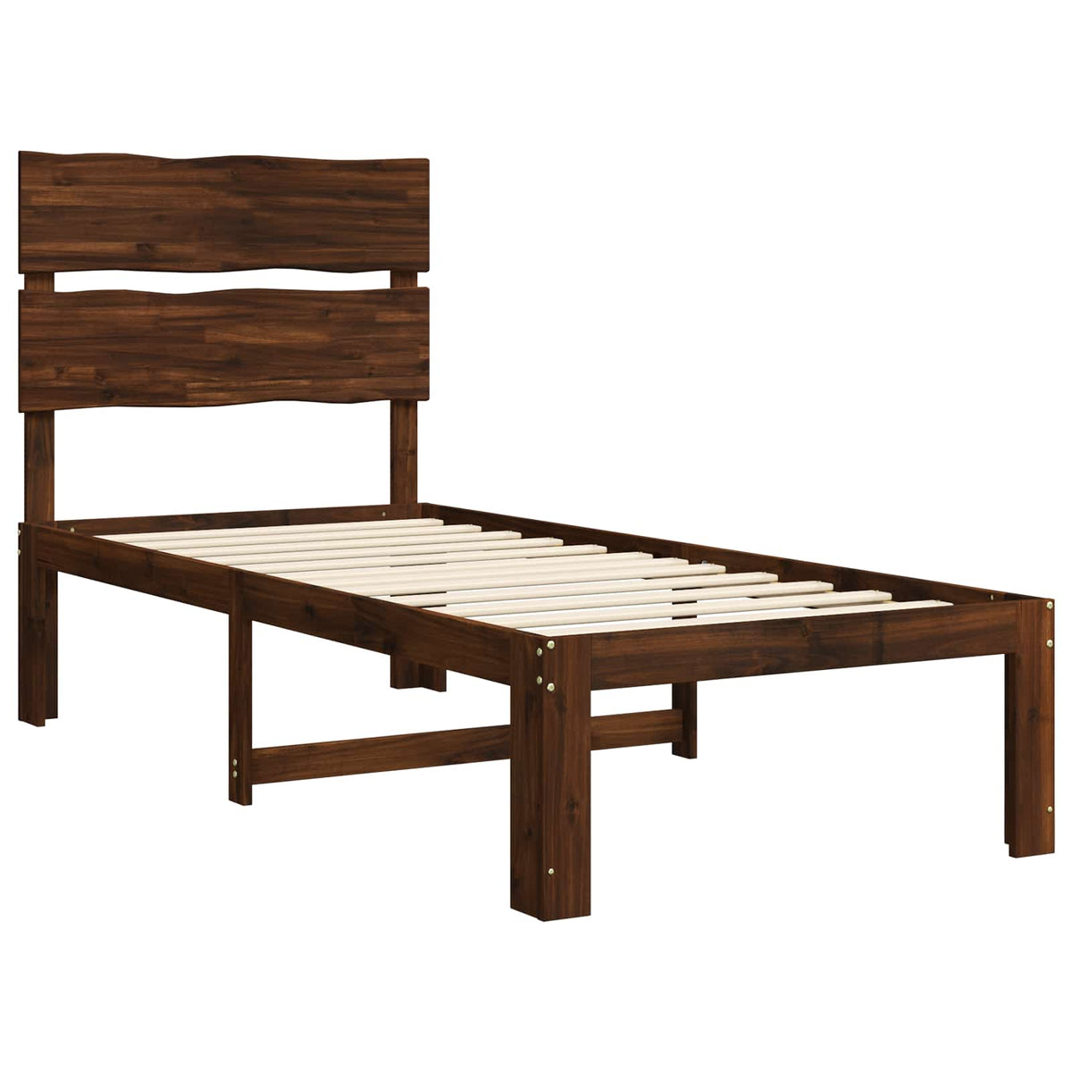 Eenpersoonsbed met hoofdbord ROSTOCK Donkerbruin 100 x 200 cm