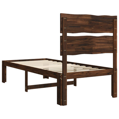 Eenpersoonsbed met hoofdbord ROSTOCK Donkerbruin 100 x 200 cm