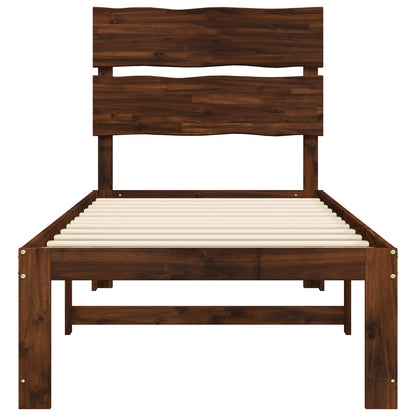 Eenpersoonsbed met hoofdbord ROSTOCK Donkerbruin 100 x 200 cm