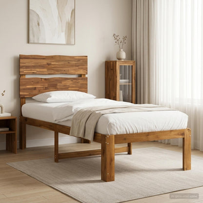 Eenpersoonsbed met hoofdbord ROSTOCK Naturel 100 x 200 cm