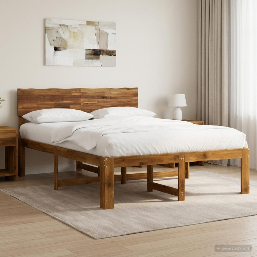 Tweepersoonsbed met hoofdeinde ROSTOCK Naturel 137 x 190 cm