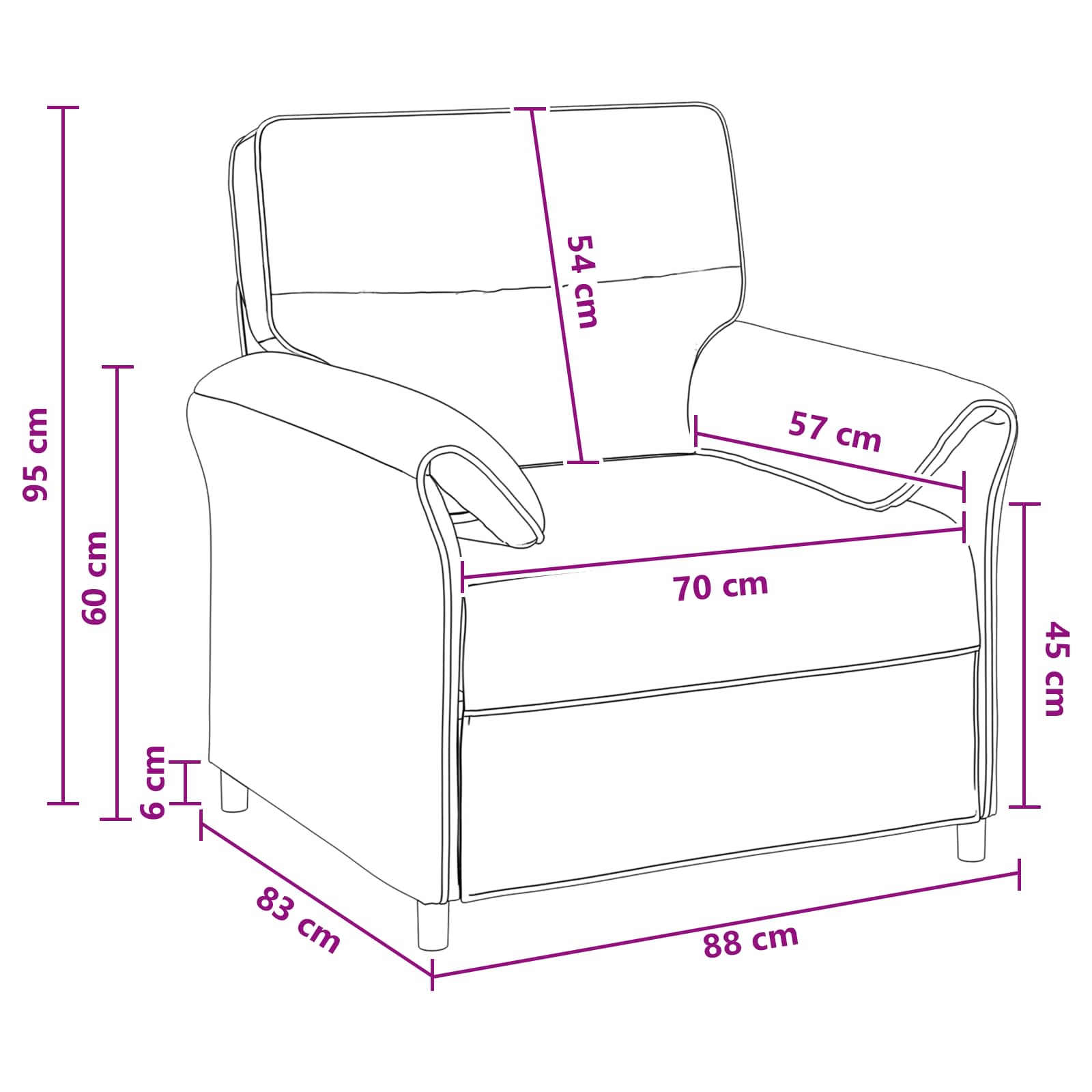 Bank 100% polyester metalen frame MDF, Multiplex