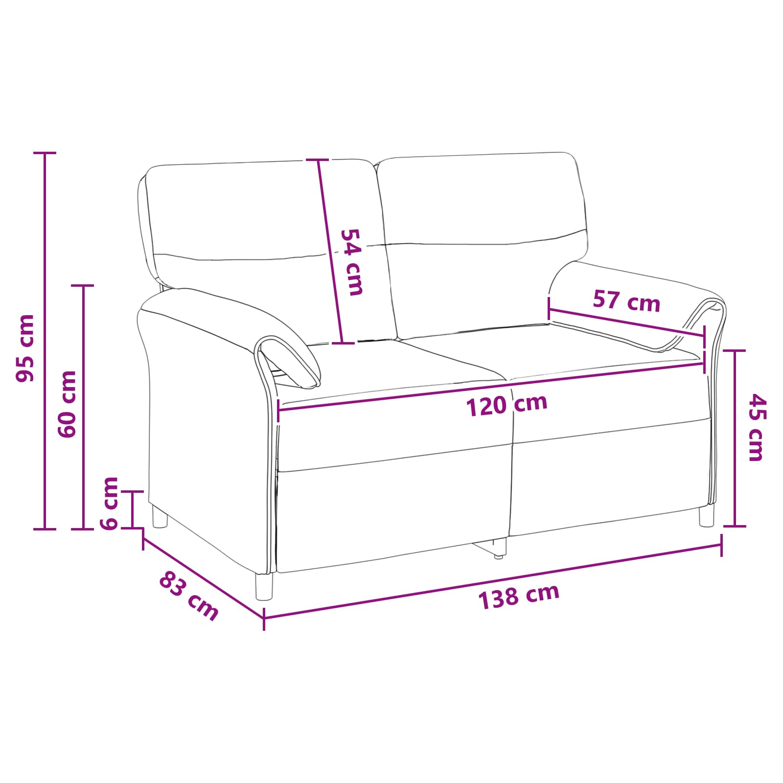 Bank 100% polyester metalen frame MDF, Multiplex