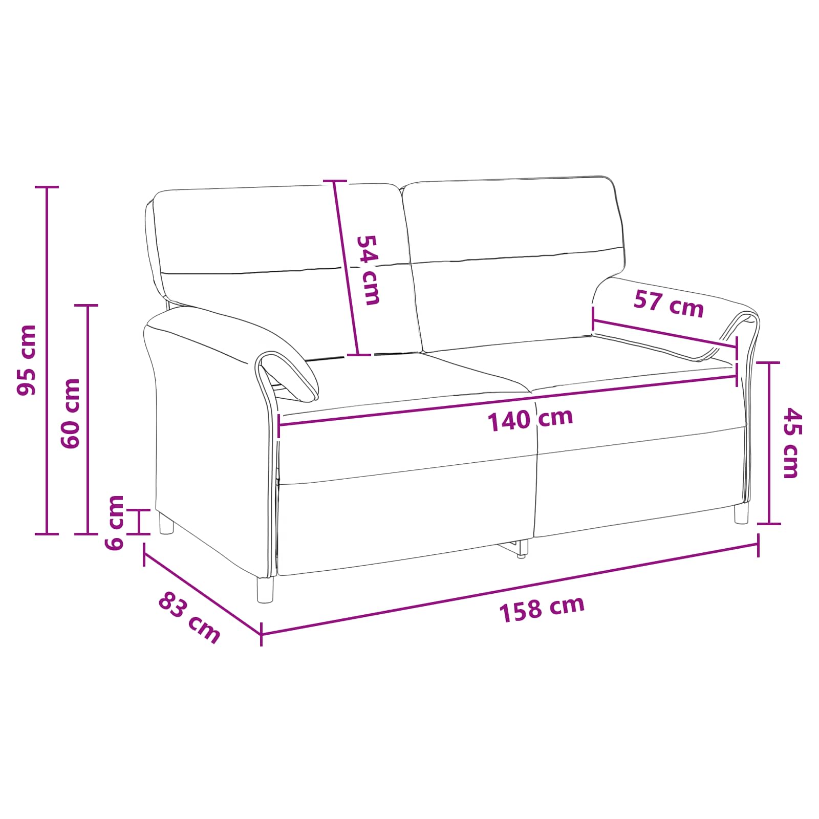 Bank 100% polyester metalen frame MDF, Multiplex