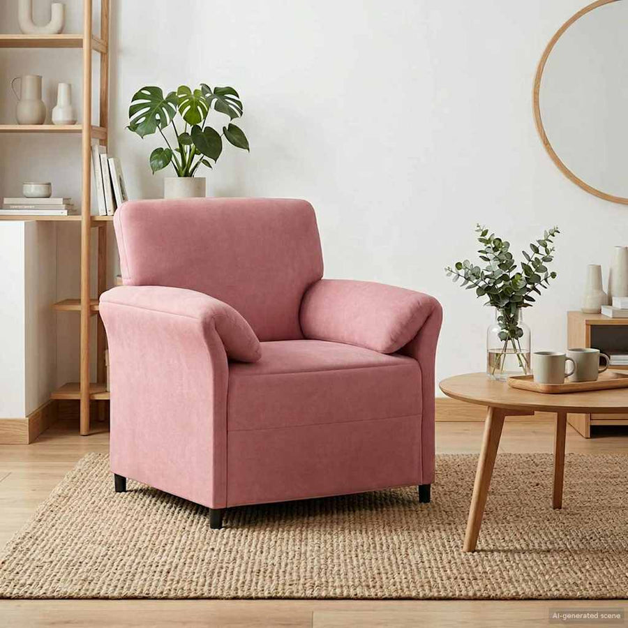 1-Zits Bank Roze 88 x 83 x 95 cm Fluweel