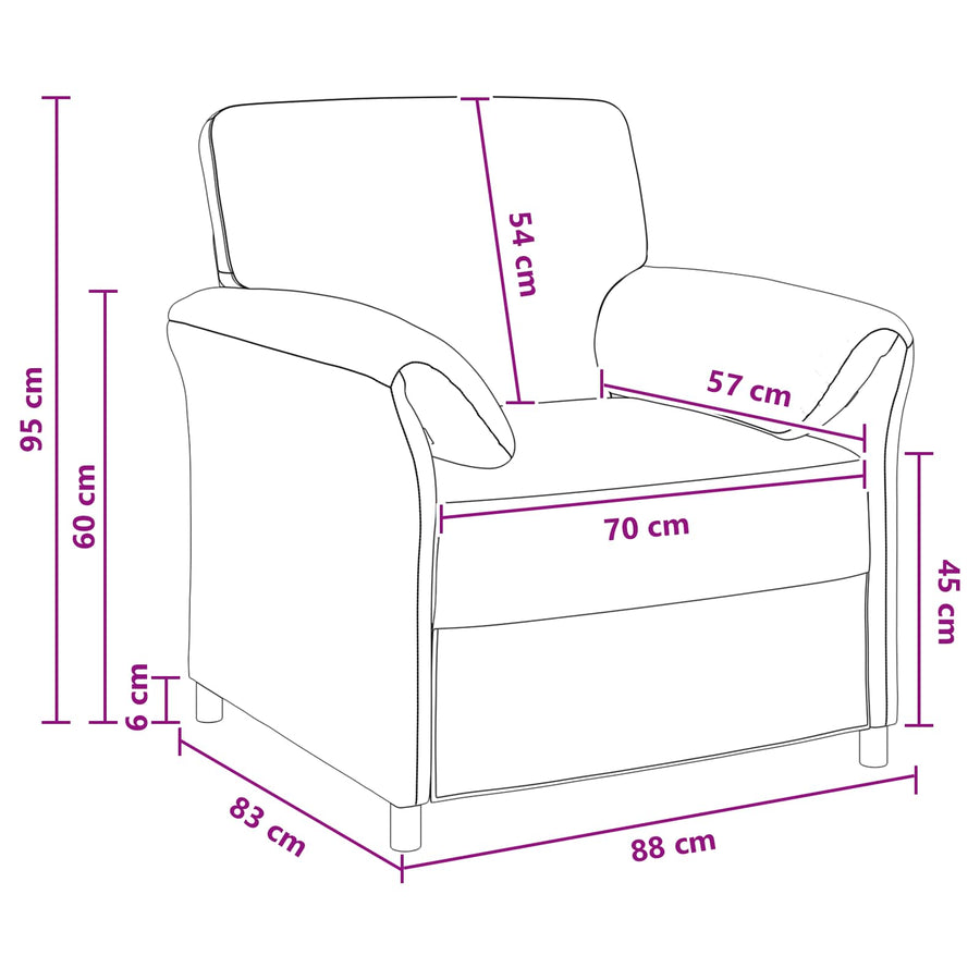 1-Zits Bank Geel 88 x 83 x 95 cm Fluweel