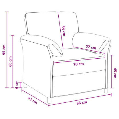 1-Zits Bank Crèmekleurig 88 x 83 x 95 cm Fluweel