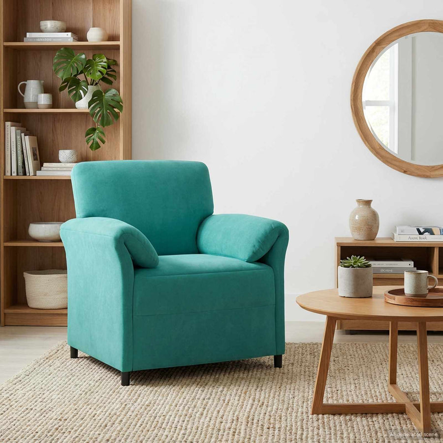 1-Zits Bank Turquoise 88 x 83 x 95 cm Fluweel