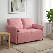 Bank 2-zits roze fluweel 138x83x95 cm