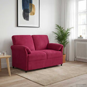 2-zits bank wijnrood 138x83x95 cm fluweel