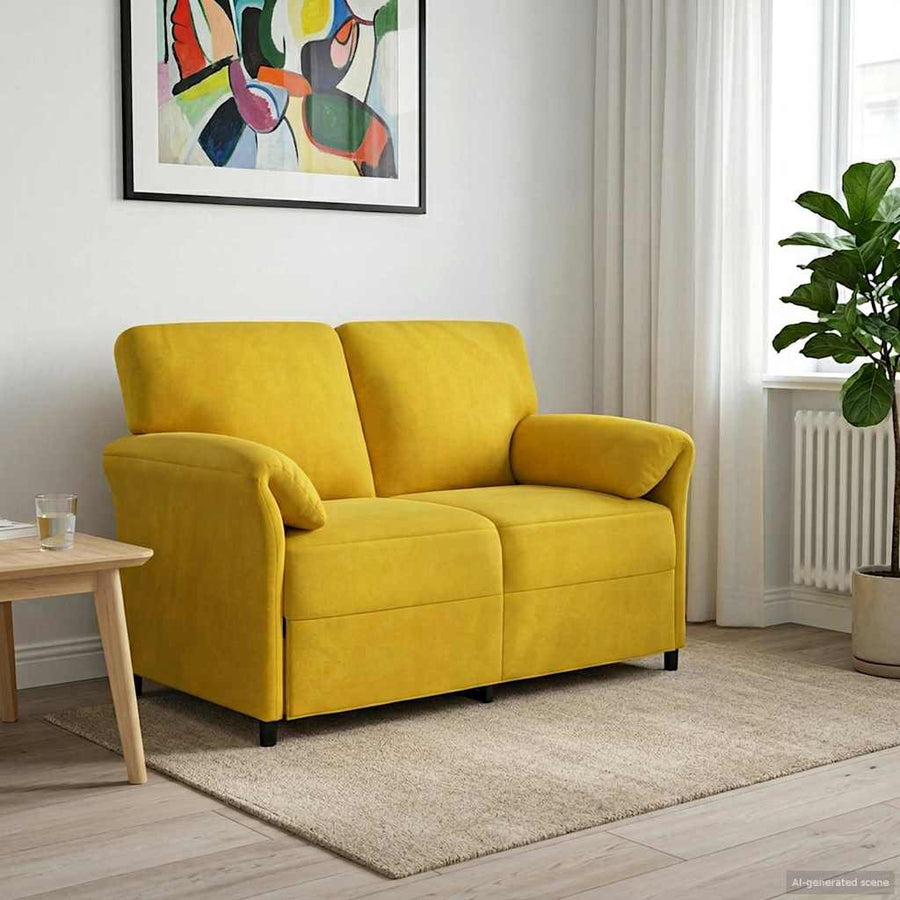 2-Zits Sofa Geel 138 x 83 x 95 cm Fluweel