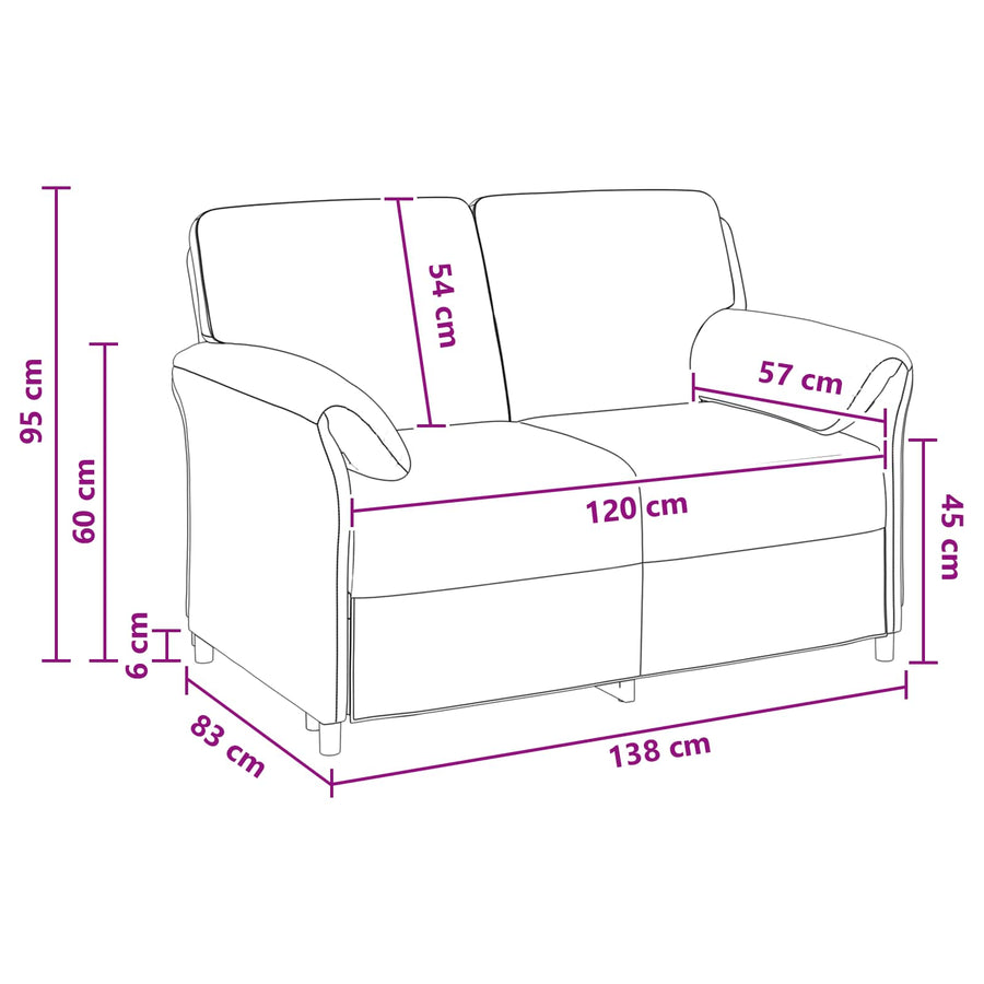 2-Zits Sofa Geel 138 x 83 x 95 cm Fluweel