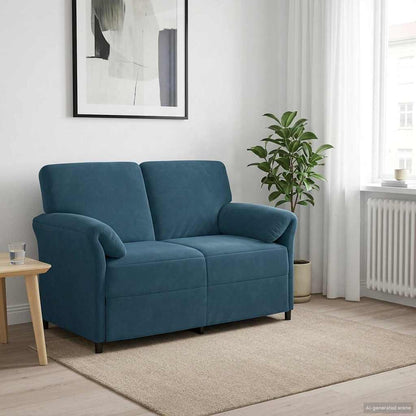 2-Zits Sofa Blauw 138 x 83 x 95 cm Fluweel
