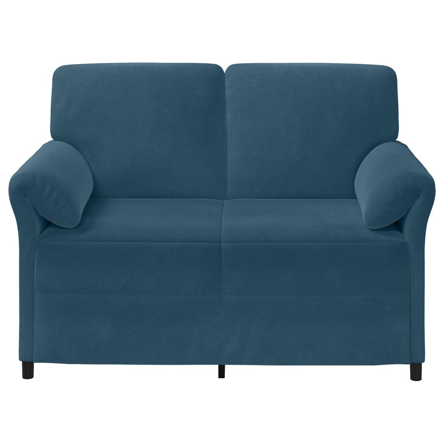 2-Zits Sofa Blauw 138 x 83 x 95 cm Fluweel