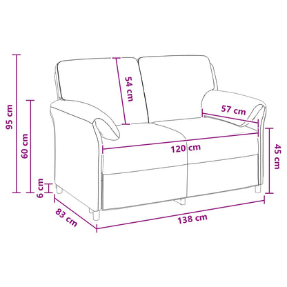 2-Zits Sofa Blauw 138 x 83 x 95 cm Fluweel