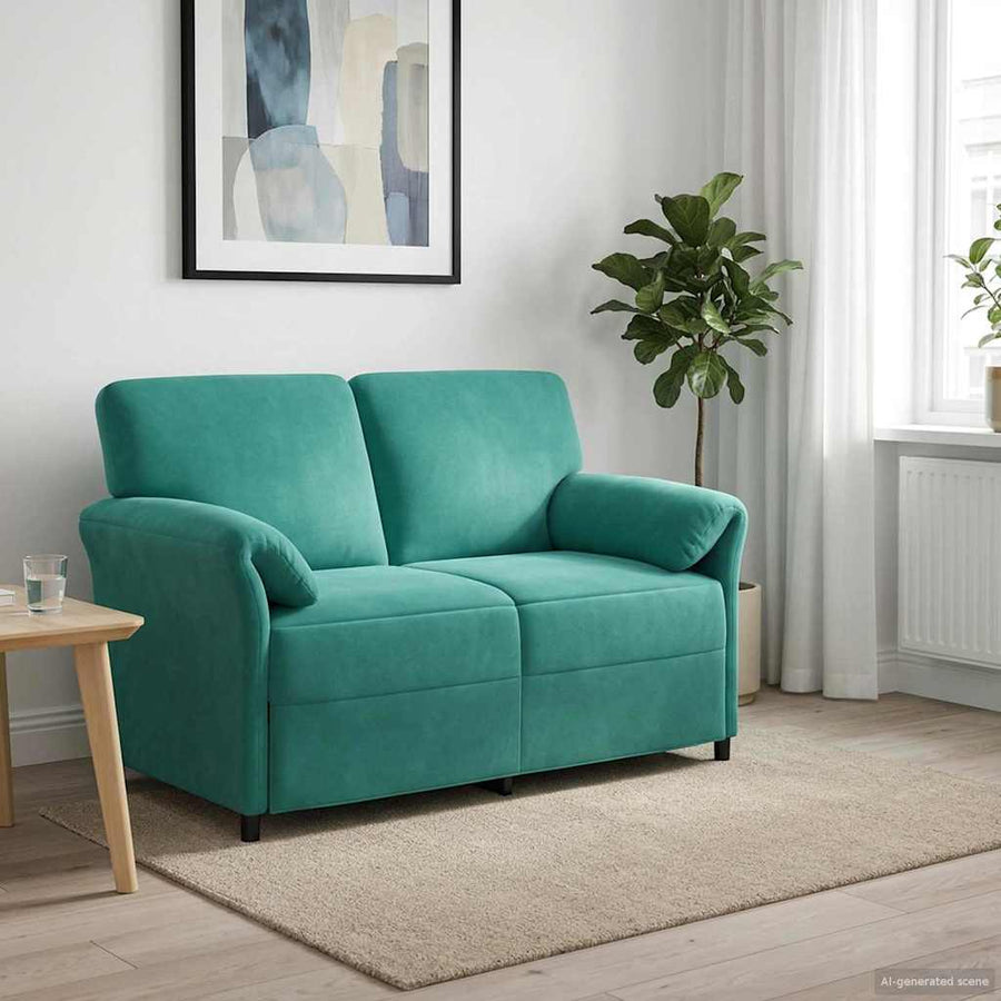 2-Zits Sofa Turquoise 138 x 83 x 95 cm Fluweel