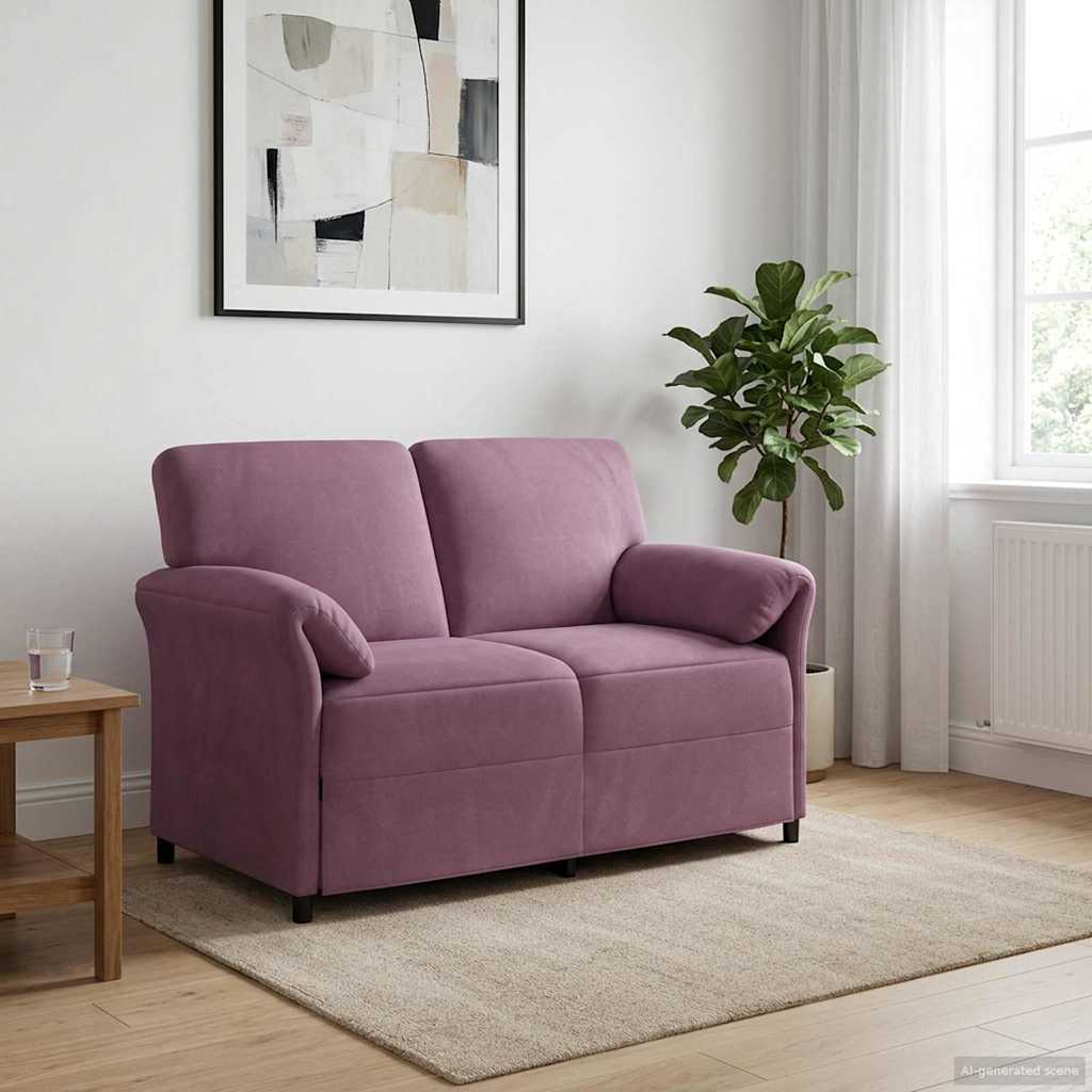 2-Zits Sofa Paars 138 x 83 x 95 cm Fluweel