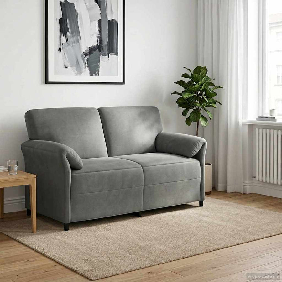 2-Zits Sofa Donkergrijs 158 x 83 x 95 cm Fluweel