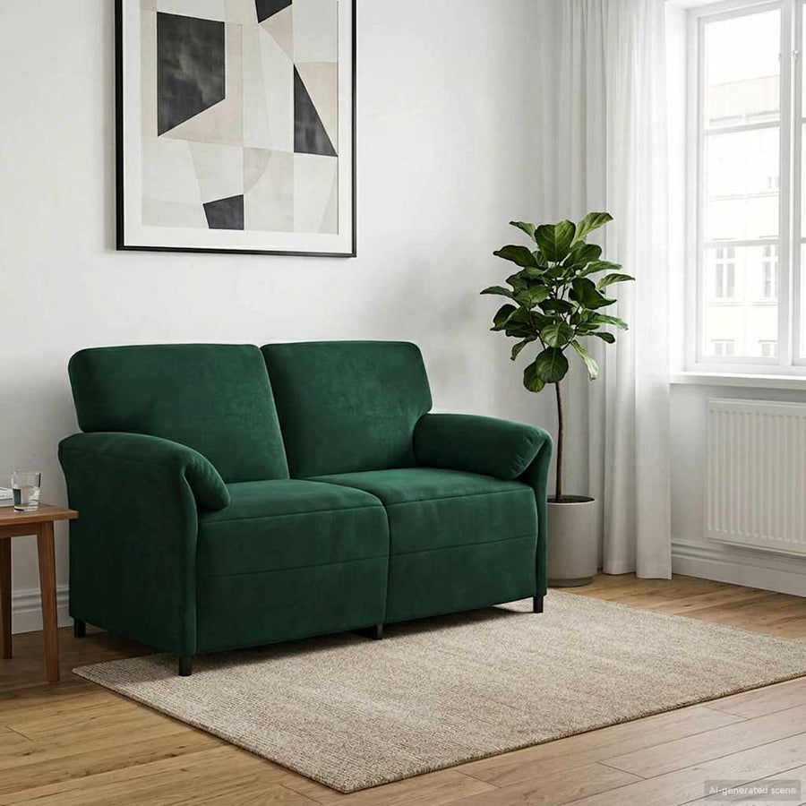 2-Zits Sofa Donkergroen 158 x 83 x 95 cm Fluweel