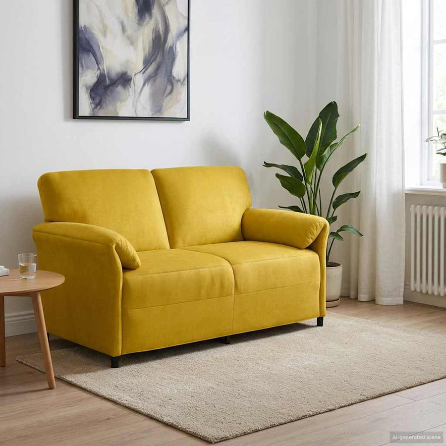 2-Zits Sofa Geel 158 x 83 x 95 cm Fluweel