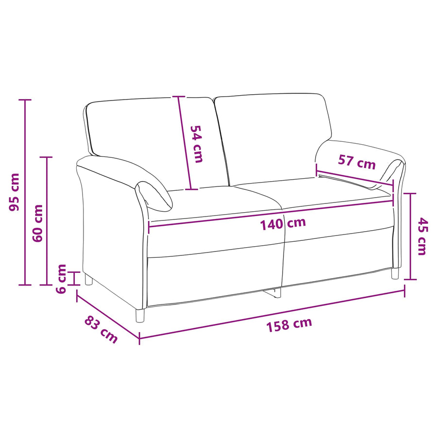 2-Zits Sofa Geel 158 x 83 x 95 cm Fluweel