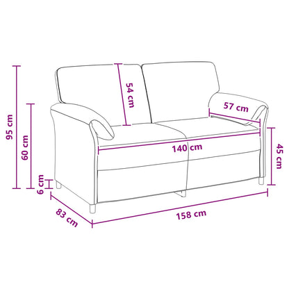 2-Zits Sofa Paars 158 x 83 x 95 cm Fluweel