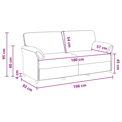 3-Zits Bank Wijnrood 198 x 83 x 95 cm Fluweel