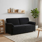 3-zits bank fluweel zwart 198x83x95 cm
