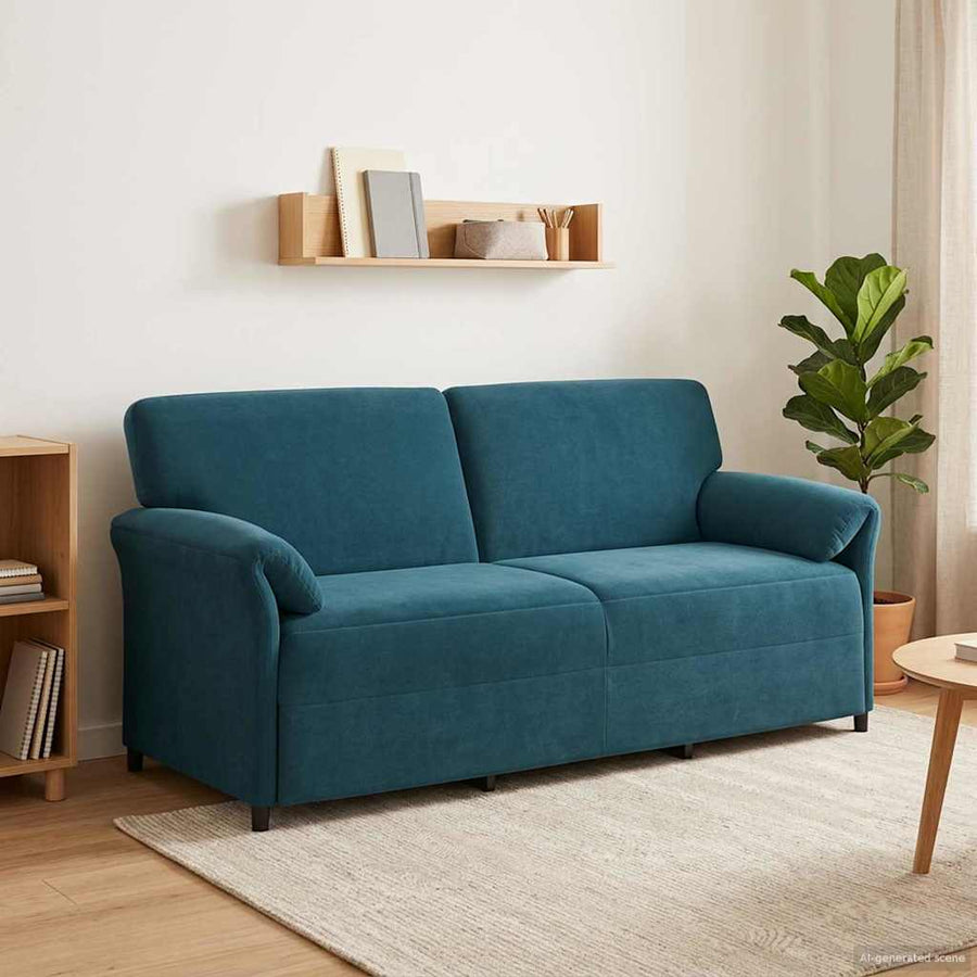 3-Zits Bank Blauw 198 x 83 x 95 cm Fluweel