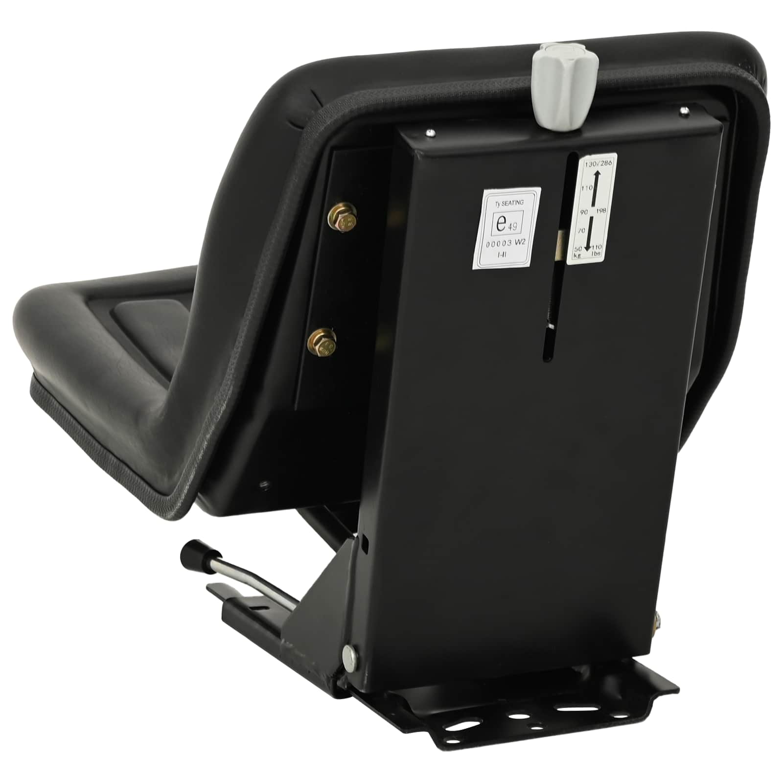Tractorstoel met ophangingsysteem Zwart 39,5 x 52 x 43 cm