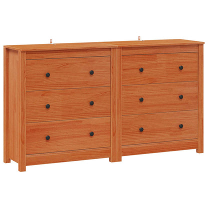 Dressoir met lade 2 pcs Waskleur Bruin 140 x 35 x 80 cm